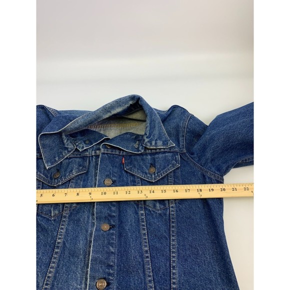 Levi Strauss 71205 Denim Trucker Jacket Button Jean Med Wash Collared Mens 42 L - Picture 8 of 9